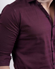 WINE COLOR LINING CASUAL SHIRT