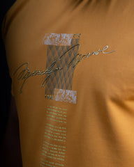 MUSTARD COLOR ROUND NECK MATTER T-SHIRT