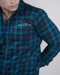 GREEN-BLACK COLOR CHECKS CASUAL SHIRT