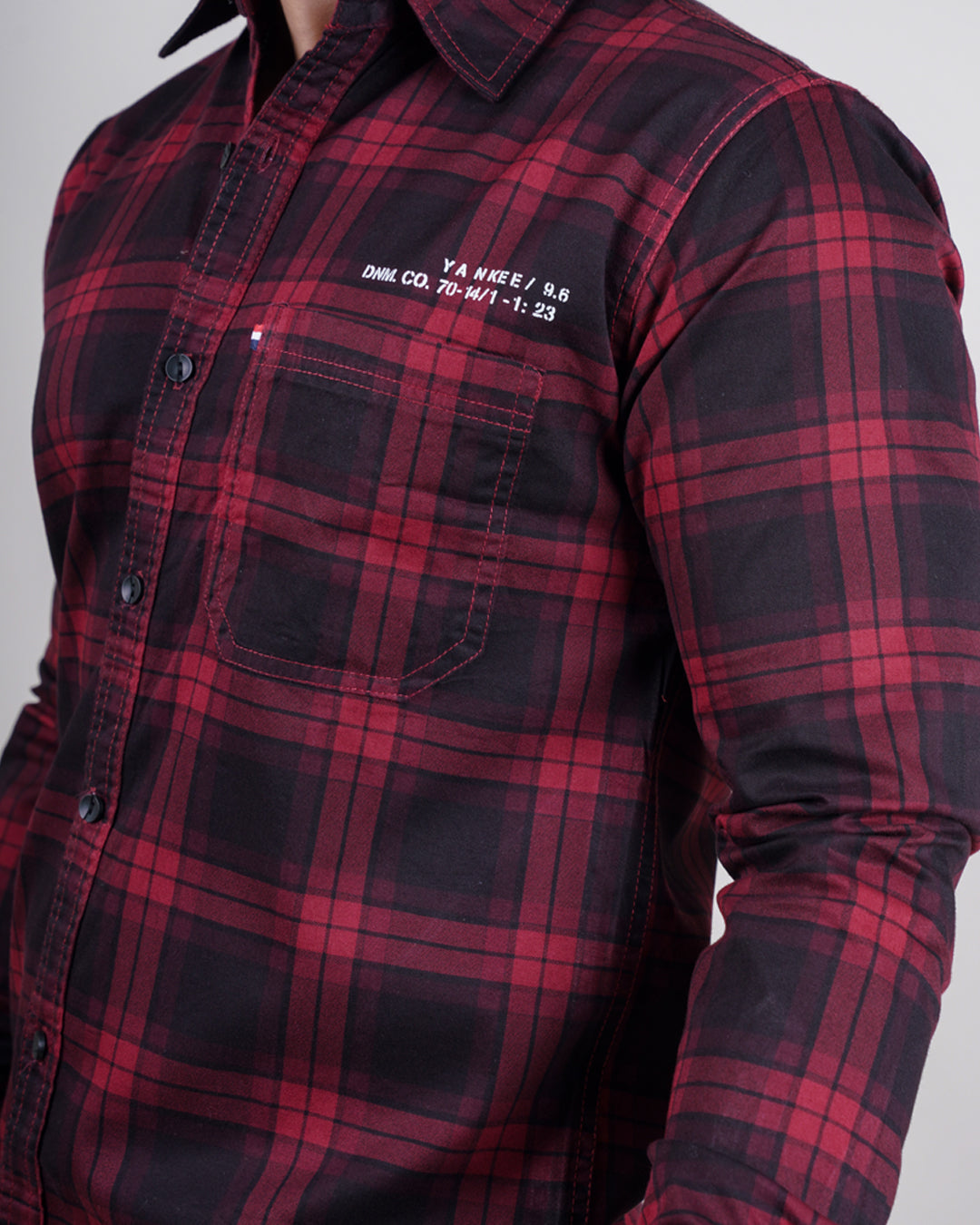 MAROON COLOR CHECKS CASUAL SHIRT