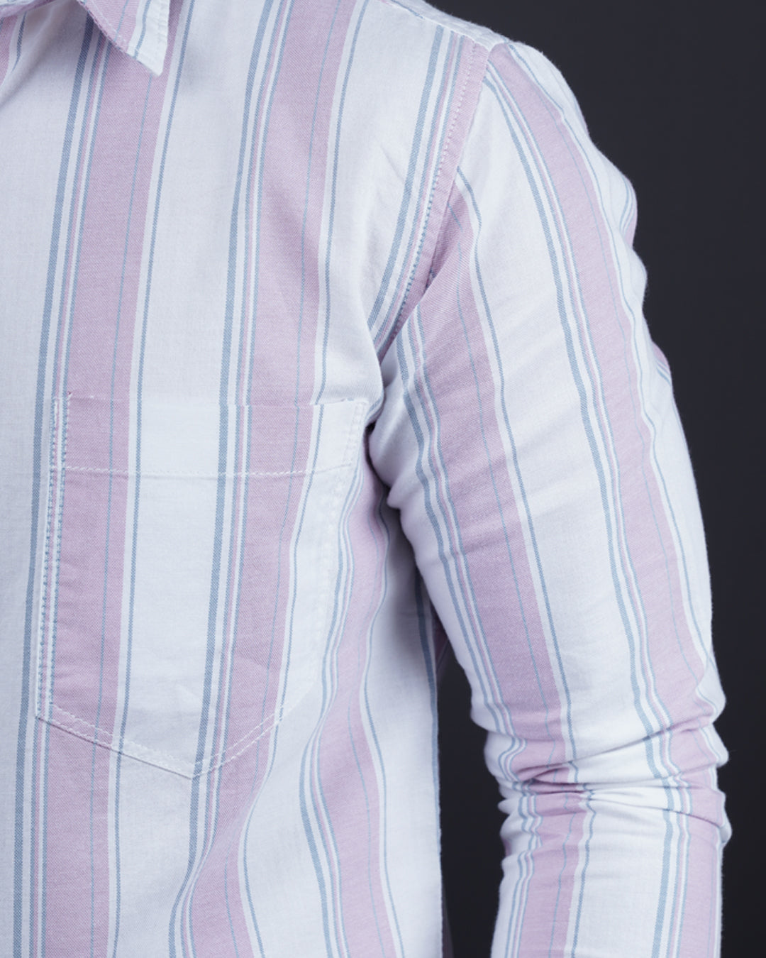 PINK COLOR LINING CASUAL SHIRT