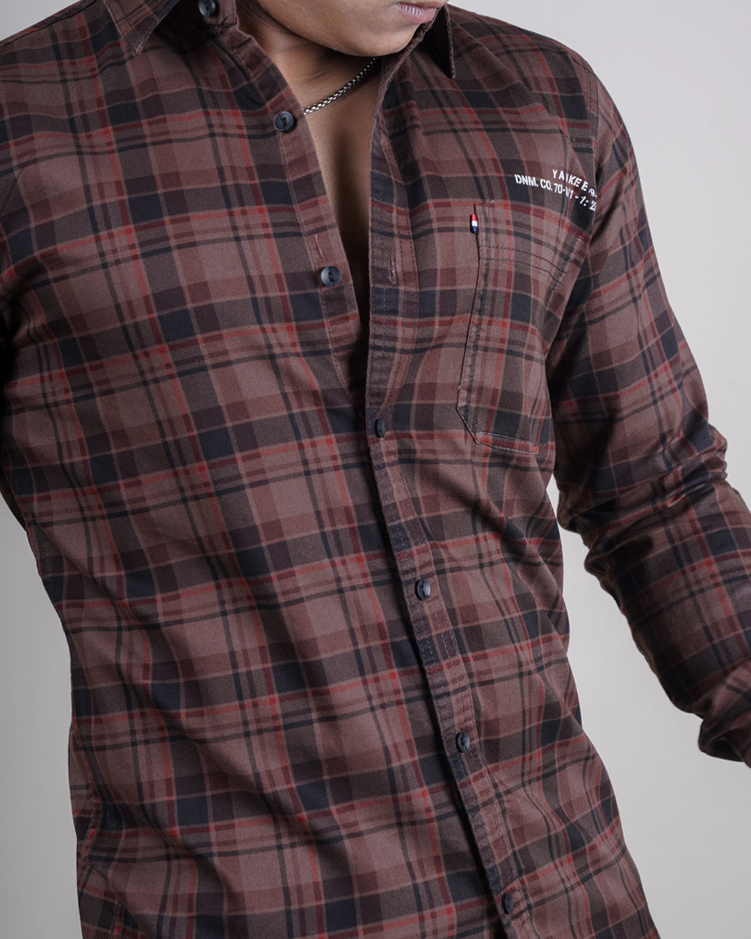 BROWN COLOR CHECKS CASUAL SHIRT