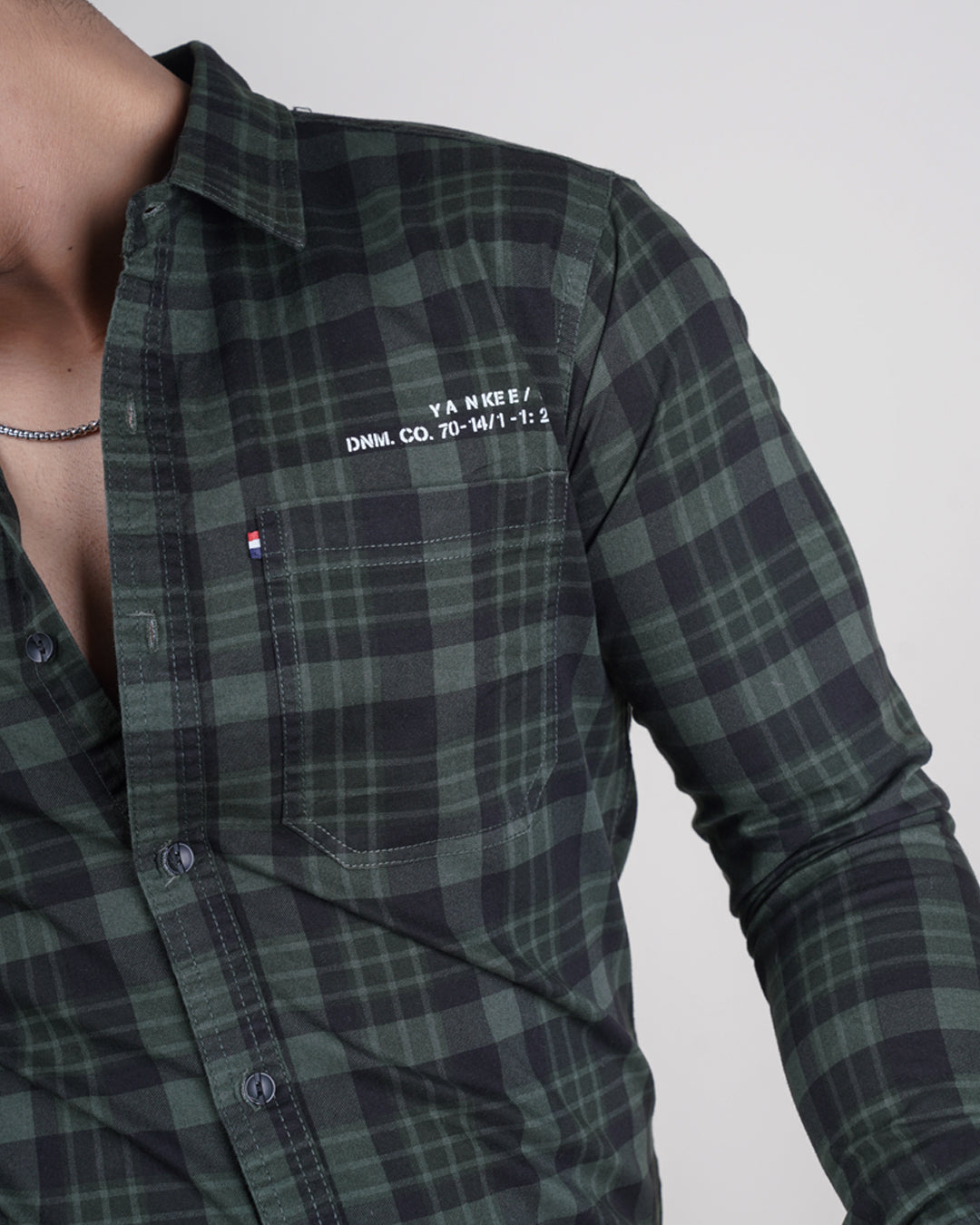 OLIVE COLOR CHECKS CASUAL SHIRT