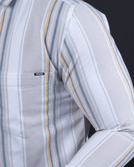 FAWN-WHITE COLOR LINING CASUAL SHIRT