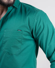 GREEN COLOR PLAIN CASUAL SHIRT