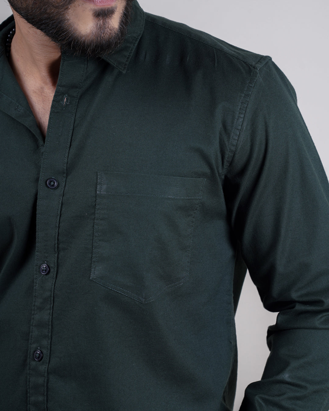 GREEN COLOR PLAIN CASUAL SHIRT