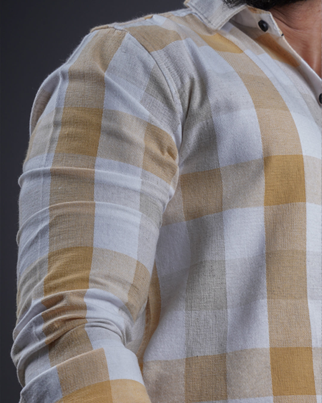 MUSTARD COLOR CHECKS CASUAL SHIRT