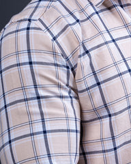 FAWN-WHITE COLOR CHECKS CASUAL SHIRT