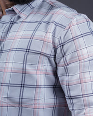 GREY COLOR CHECKS CASUAL SHIRT