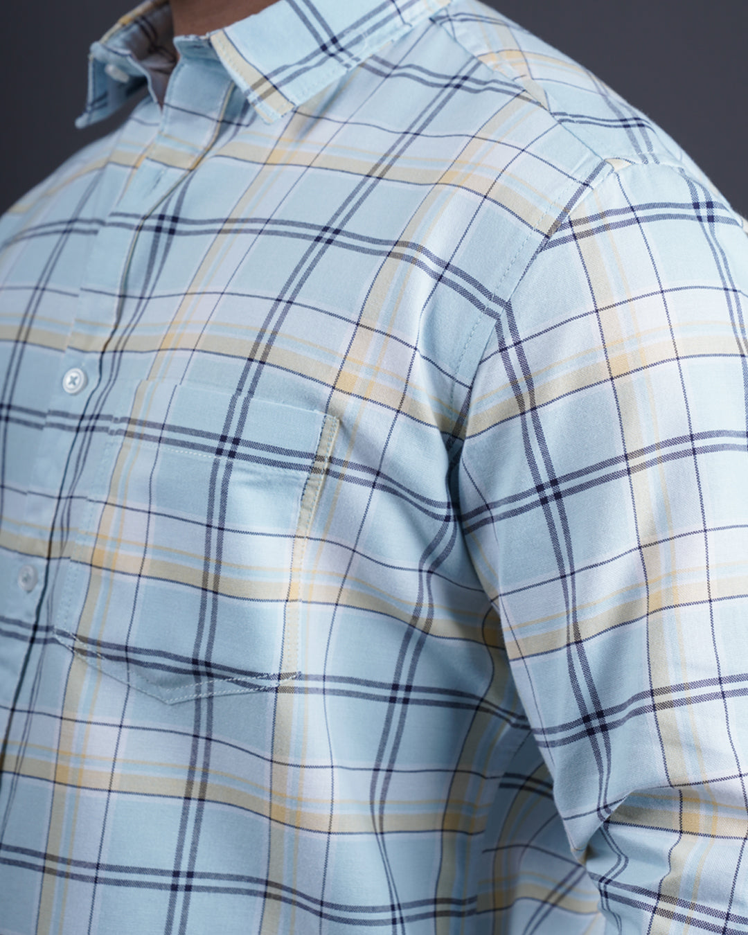 SKYBLUE COLOR CHECKS CASUAL SHIRT