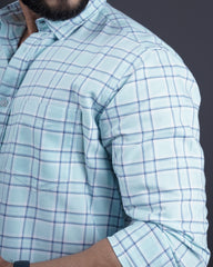 SKYBLUE COLOR CHECKS CASUAL SHIRT