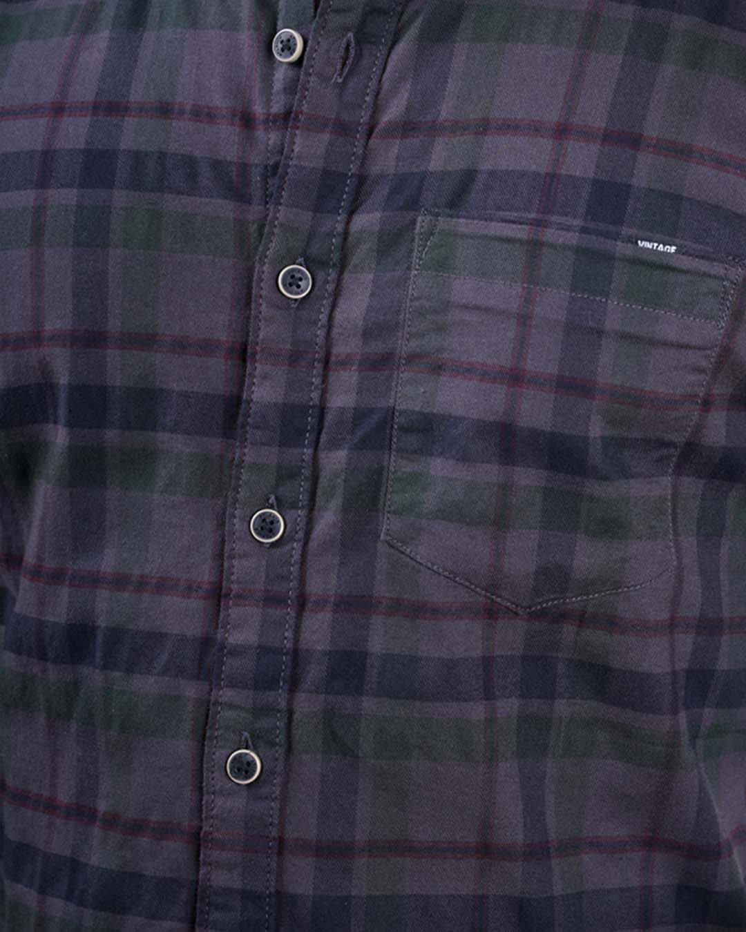 GREY COLOR CHECKS CASUAL SHIRT