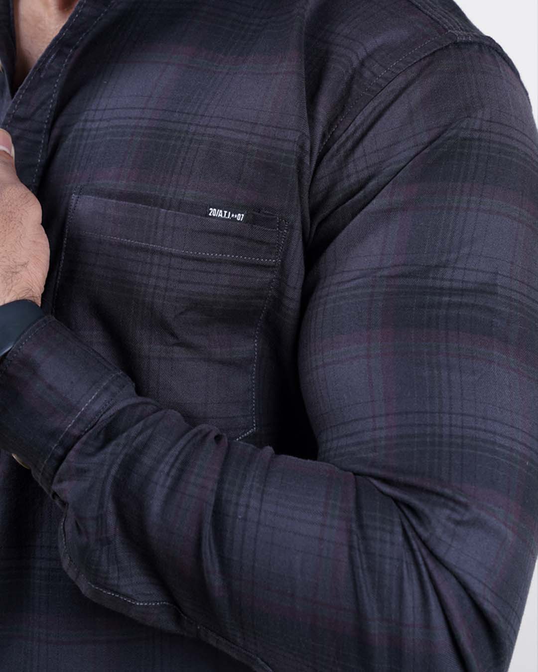 GREY COLOR CHECKS CASUAL SHIRT