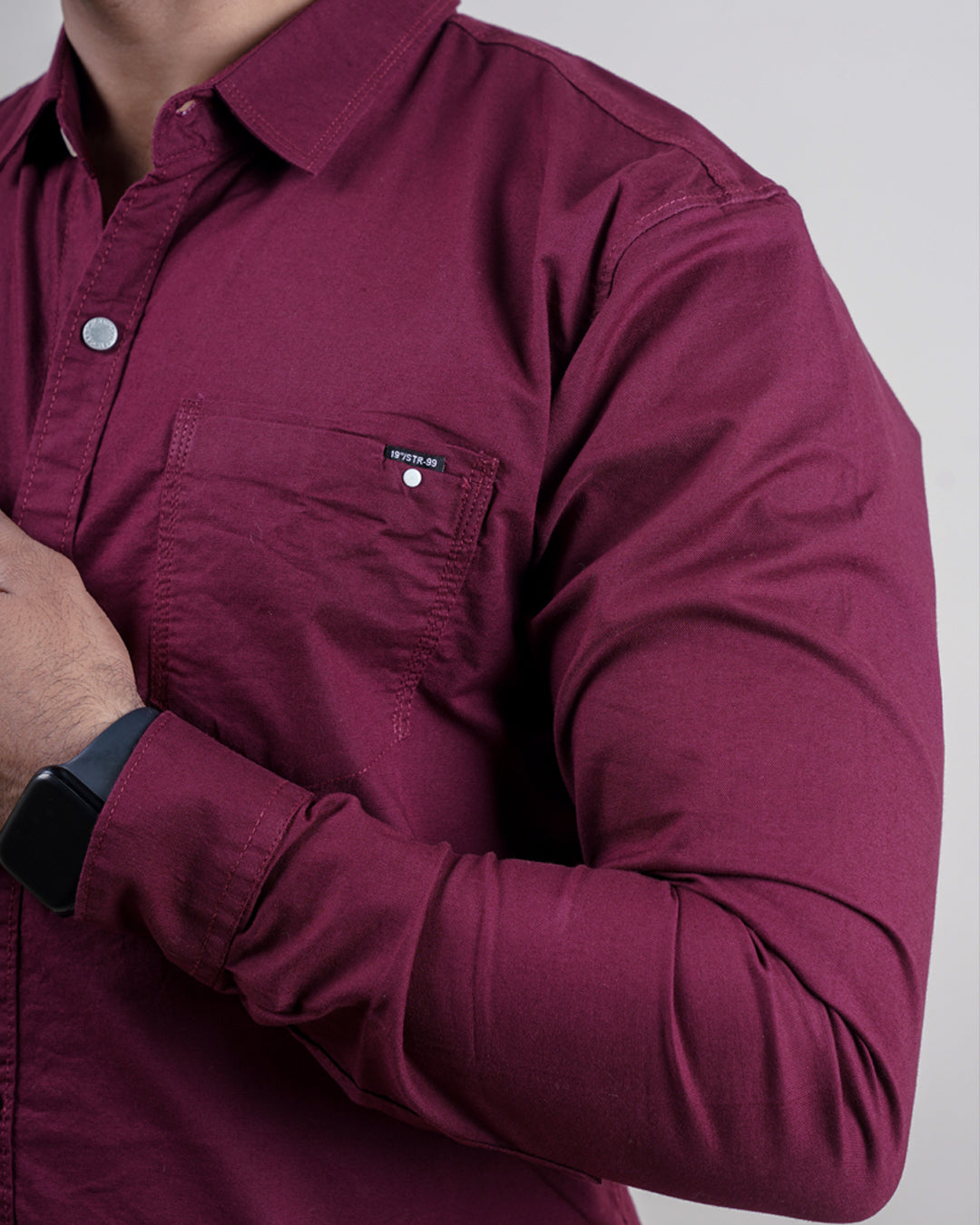 WINE COLOR PLAIN CASUAL SHIRT