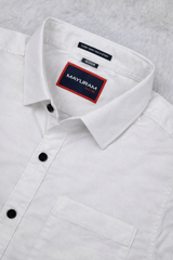 Men Casual White Short Sleeve Shirt - Cotton Comfort 261049774