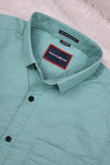 Men Casual Firozi Short Sleeve Shirt - Cotton Comfort 261049774