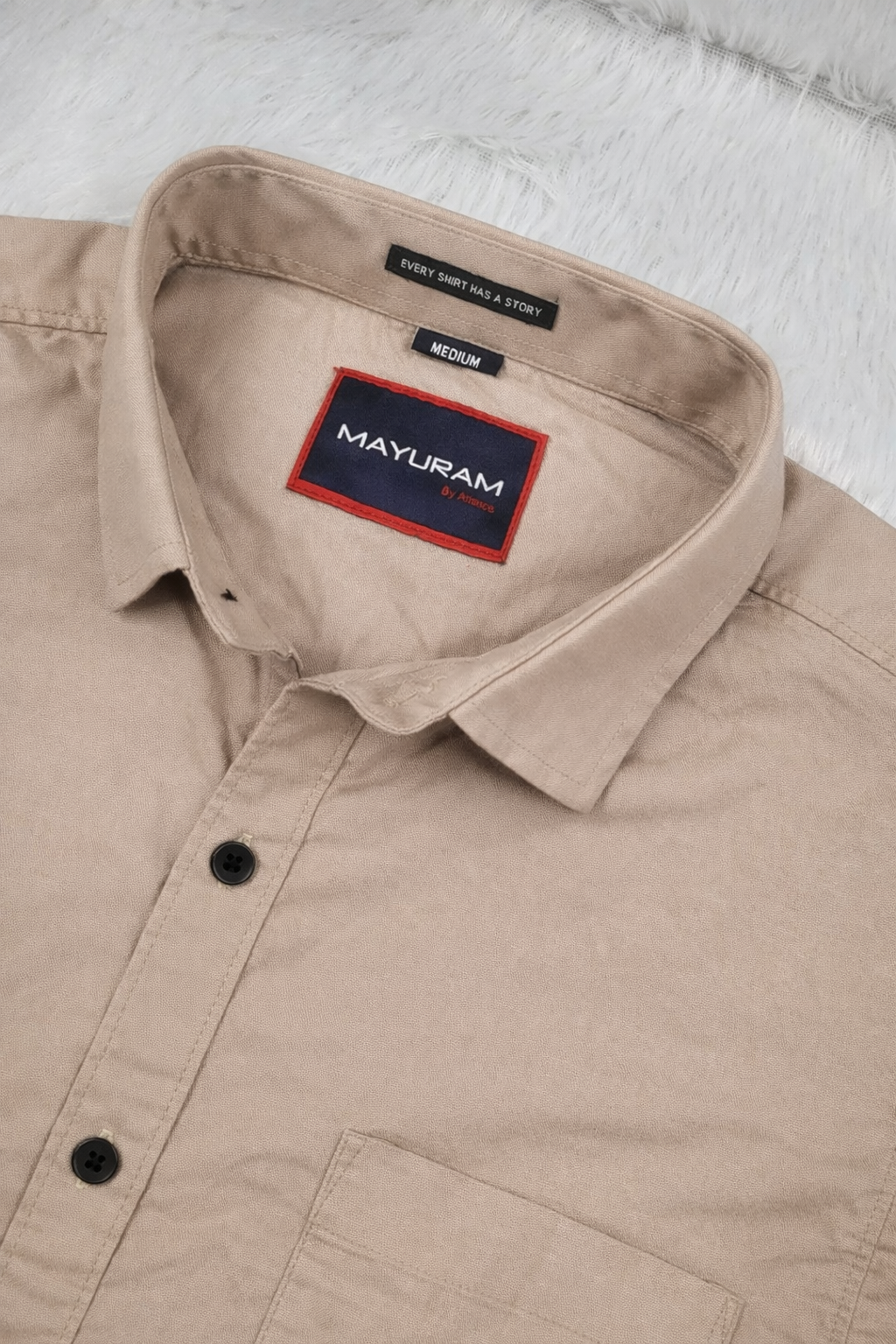 Men Casual Fawn Short Sleeve Shirt - Cotton Comfort 261049774