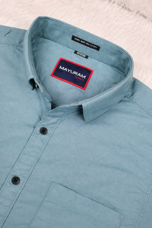 Men Casual Dark Pista Short Sleeve Shirt - Cotton Comfort 261049774