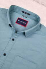 Men Casual Dark Pista Short Sleeve Shirt - Cotton Comfort 261049774