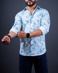 FIROZI-WHITE COLOR PRINTED CASUAL SHIRT