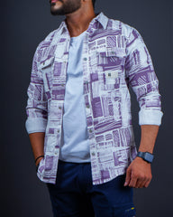 ONION COLOR PRINTED CASUAL SHIRT