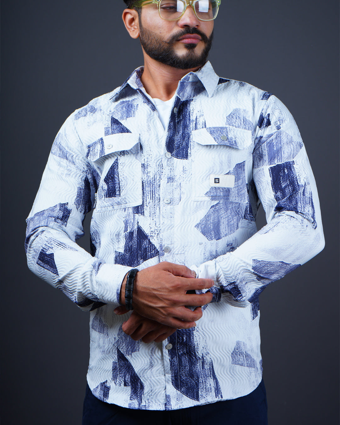 Blue color color printed casual shirt shirt for casual wear.