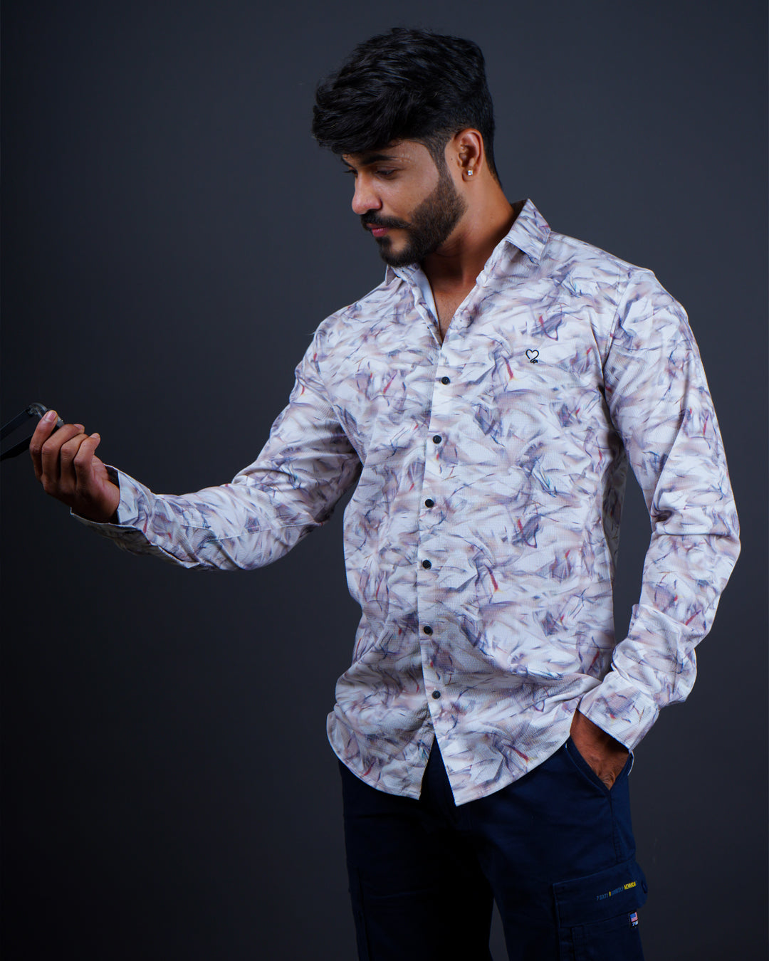 Multi color fawn color printed casual shirt shirt for casual wear.