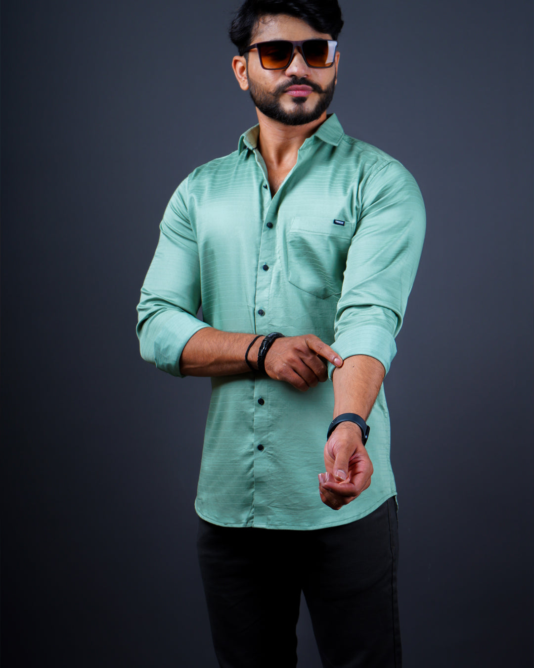 PISTA COLOR PLAIN CASUAL SHIRT