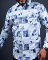 Olive color color printed casual shirt shirt for casual wear.