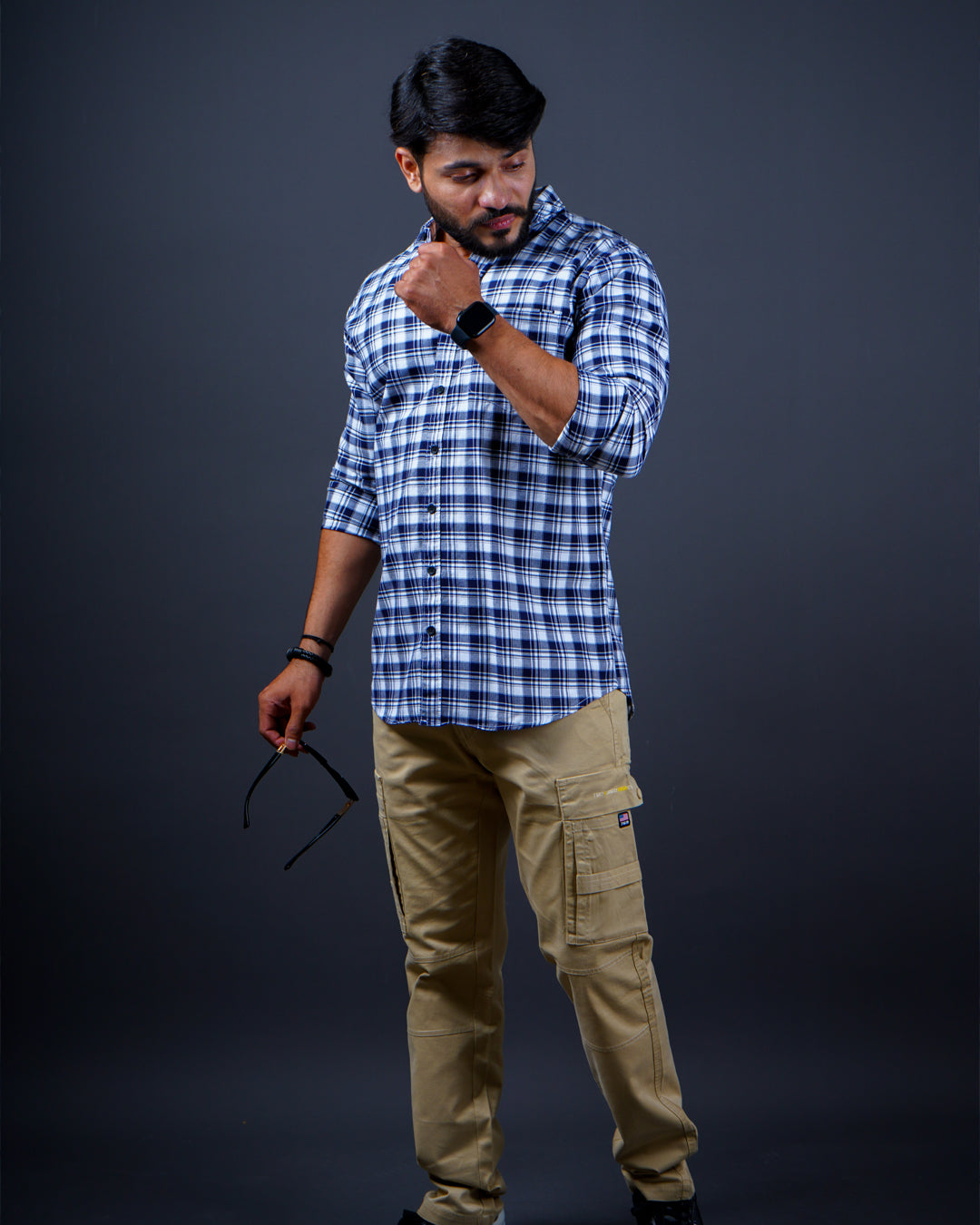 BLUE COLOR CHECKS CASUAL SHIRT