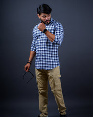 BLUE COLOR CHECKS CASUAL SHIRT