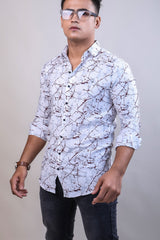 WINE COLOR PRINTED CASUAL SHIRT