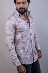 BEIGE COLOR PRINTED CASUAL SHIRT