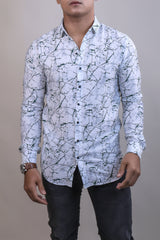 Green color color printed casual shirt shirt for casual wear.