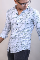 GREEN COLOR PRINTED CASUAL SHIRT