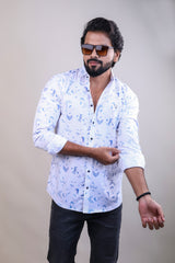 Blue color color printed casual shirt shirt for casual wear.