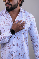 RUST COLOR PRINTED CASUAL SHIRT