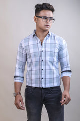 GREY COLOR CHECKS CASUAL SHIRT