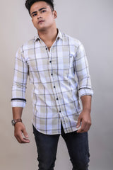 BEIGE COLOR CHECKS CASUAL SHIRT