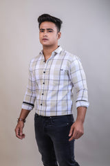 BEIGE COLOR CHECKS CASUAL SHIRT