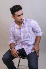 PINK COLOR CHECKS CASUAL SHIRT