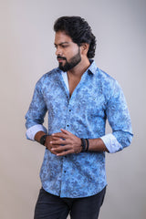 BLUE COLOR PRINTED CASUAL SHIRT