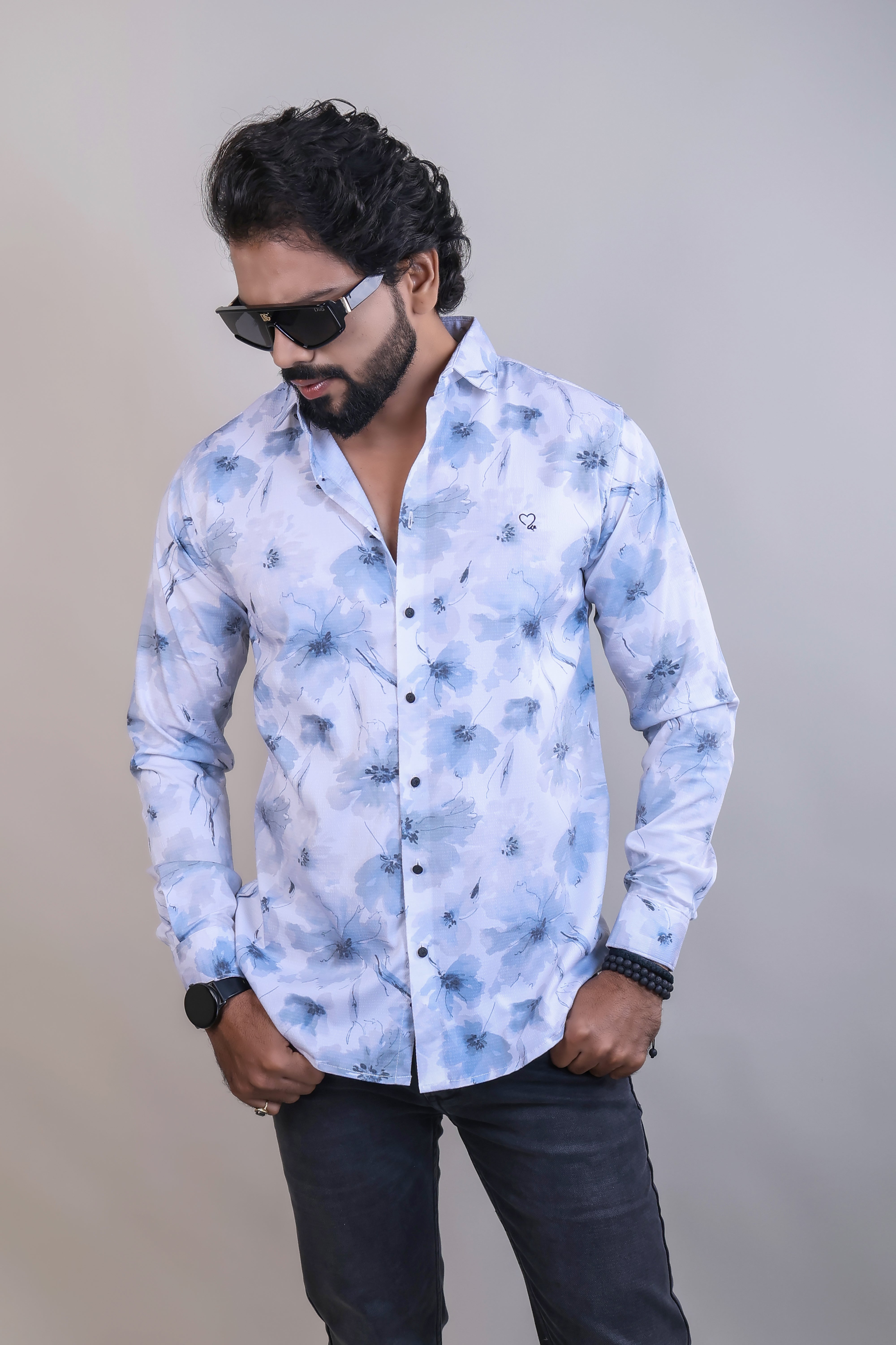 Grey color color printed casual shirt shirt for casual wear.