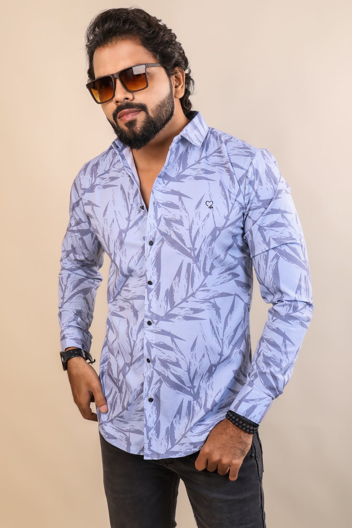 Blue color color printed casual shirt shirt for casual wear.