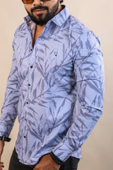 BLUE COLOR PRINTED CASUAL SHIRT