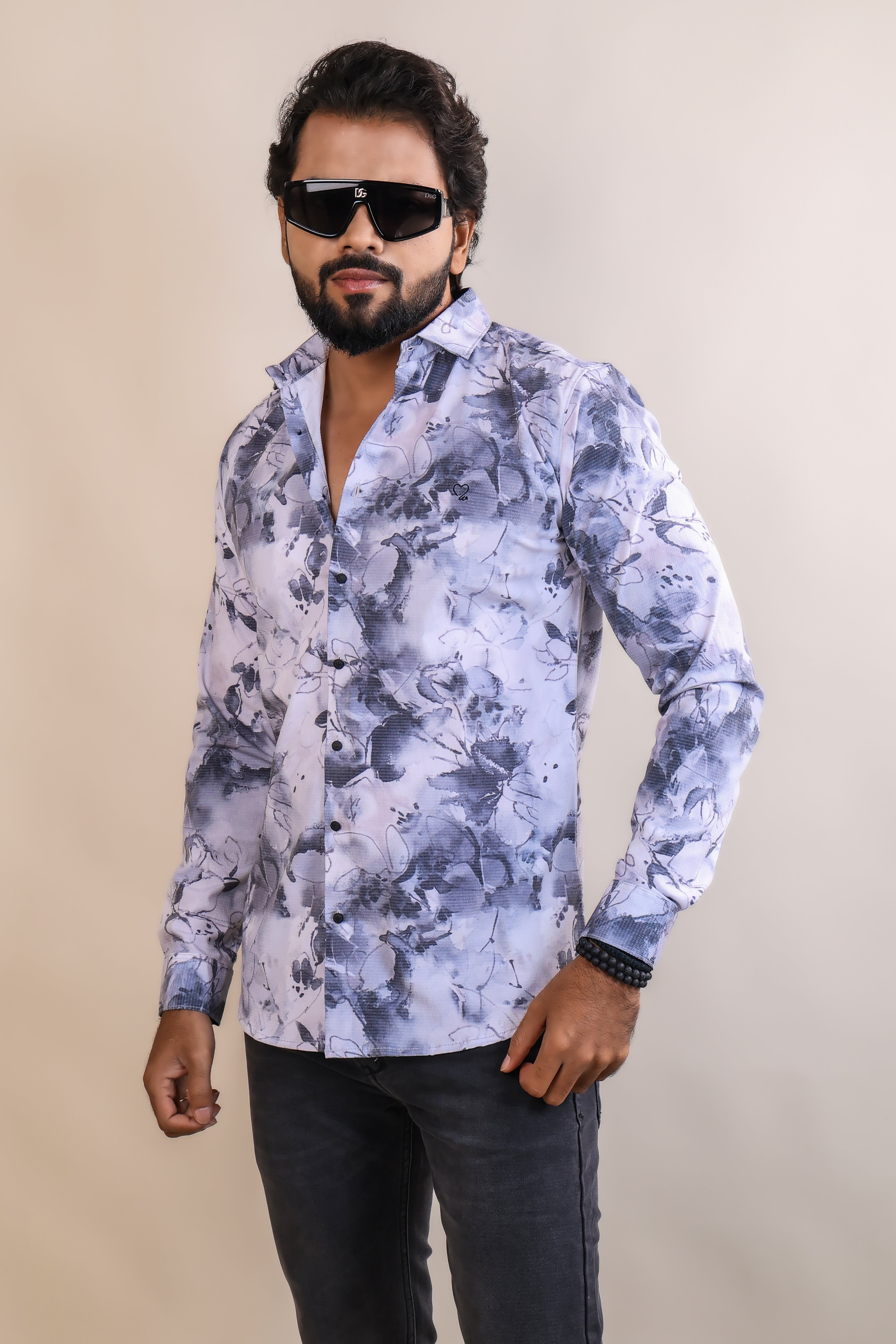 Grey color color printed casual shirt shirt for casual wear.