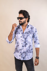 GREY COLOR PRINTED CASUAL SHIRT