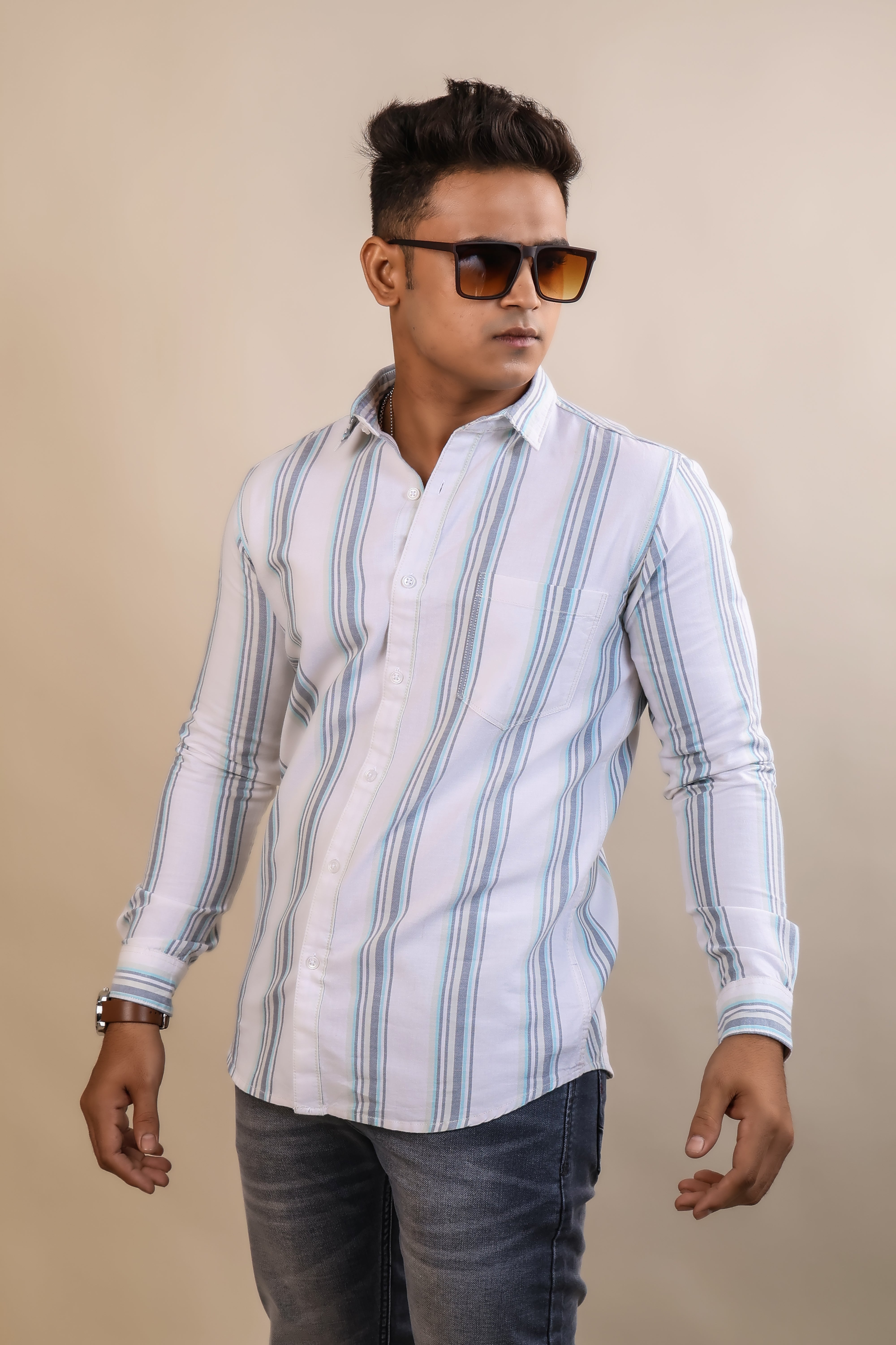 Firozi color color lining casual shirt shirt for casual wear.