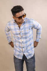 Grey color color checks casual shirt shirt for casual wear.