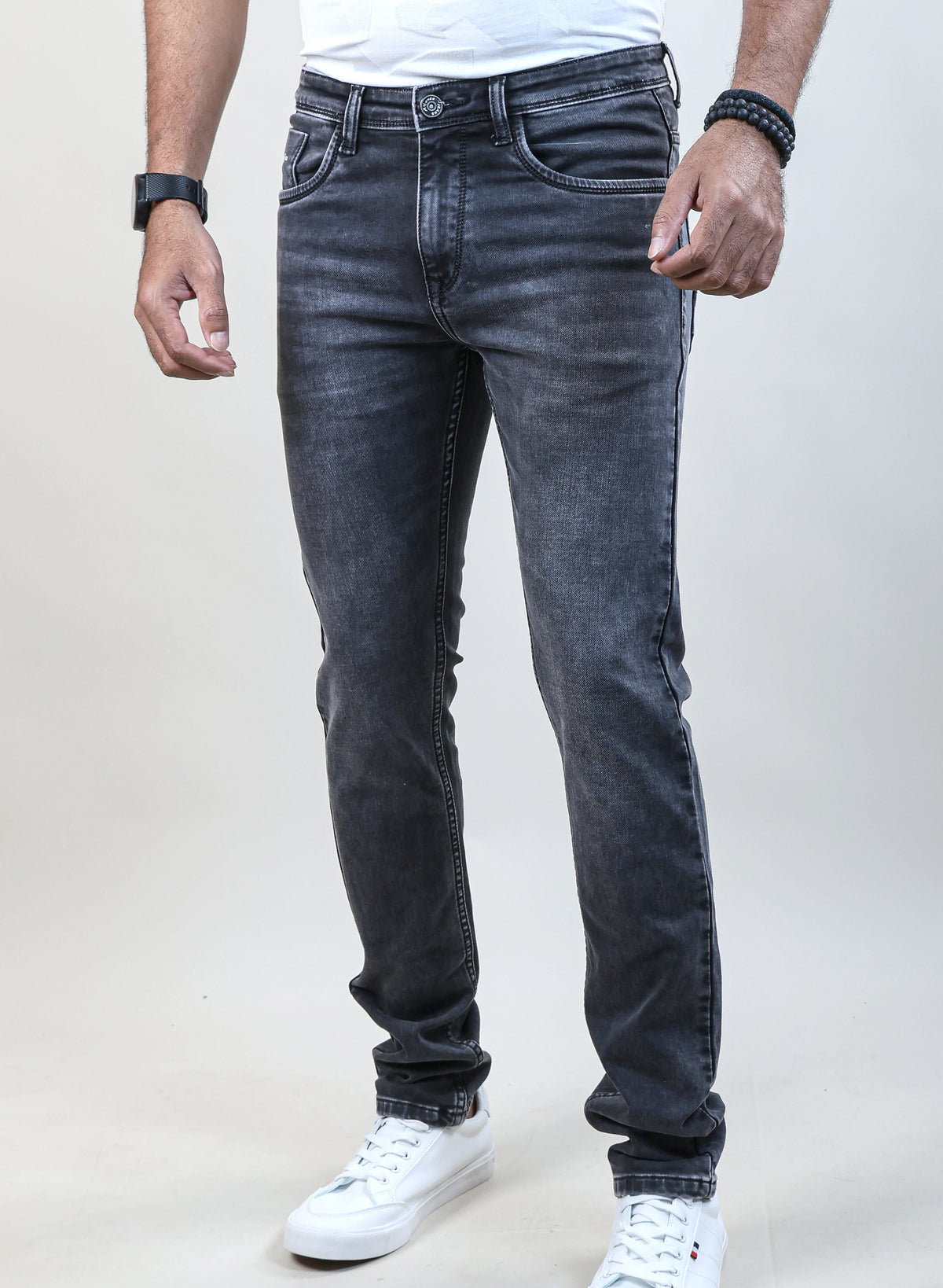 KARBON BLACK COLOR DENIM WASH JEANS